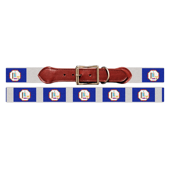 Virginia Flag Needlepoint Dog Collar