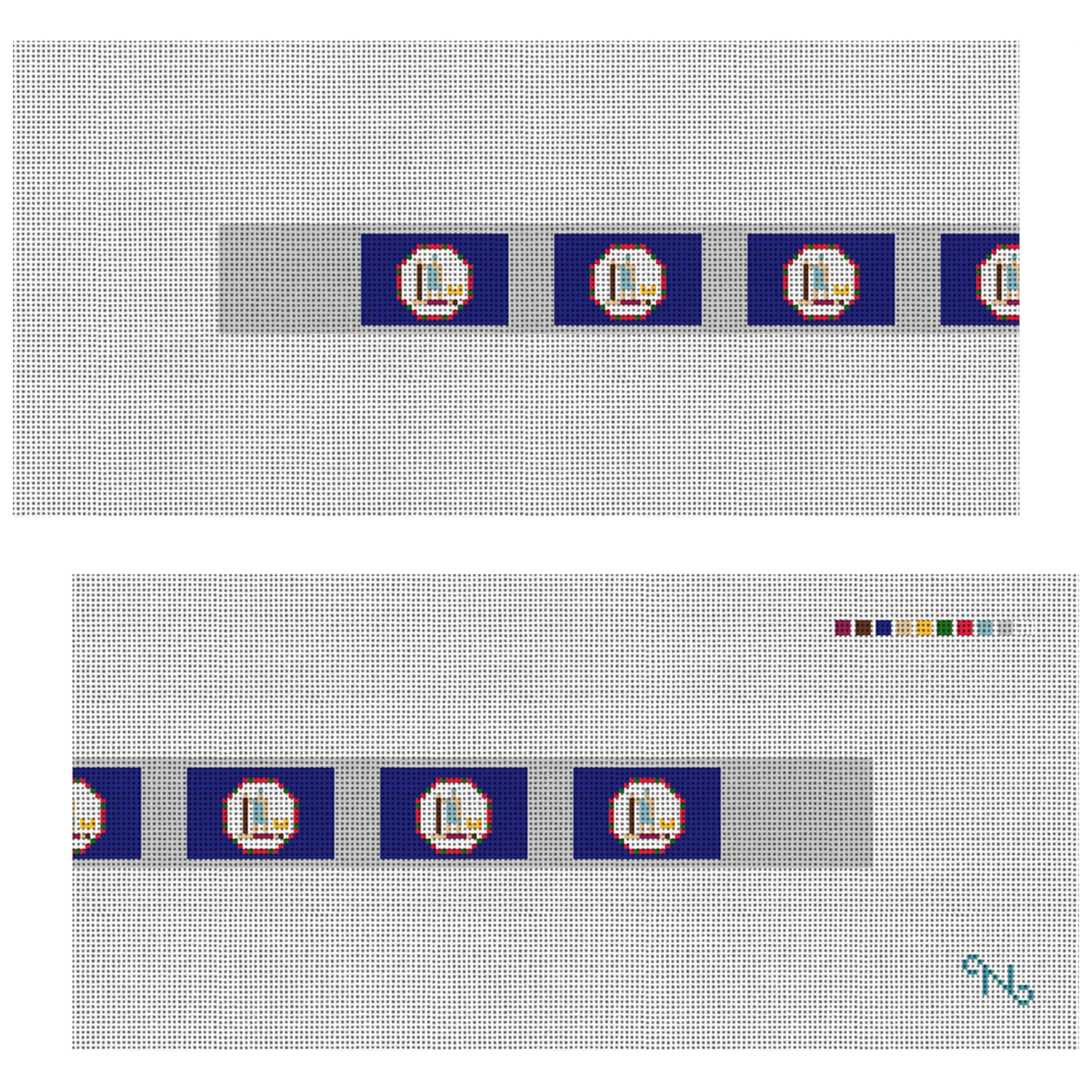 Virginia Flag Needlepoint Dog Collar Kit