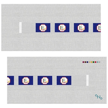 Virginia Flag Needlepoint Dog Collar Kit Stitched Preview