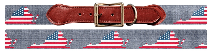 Virginia State Needlepoint Dog Collar