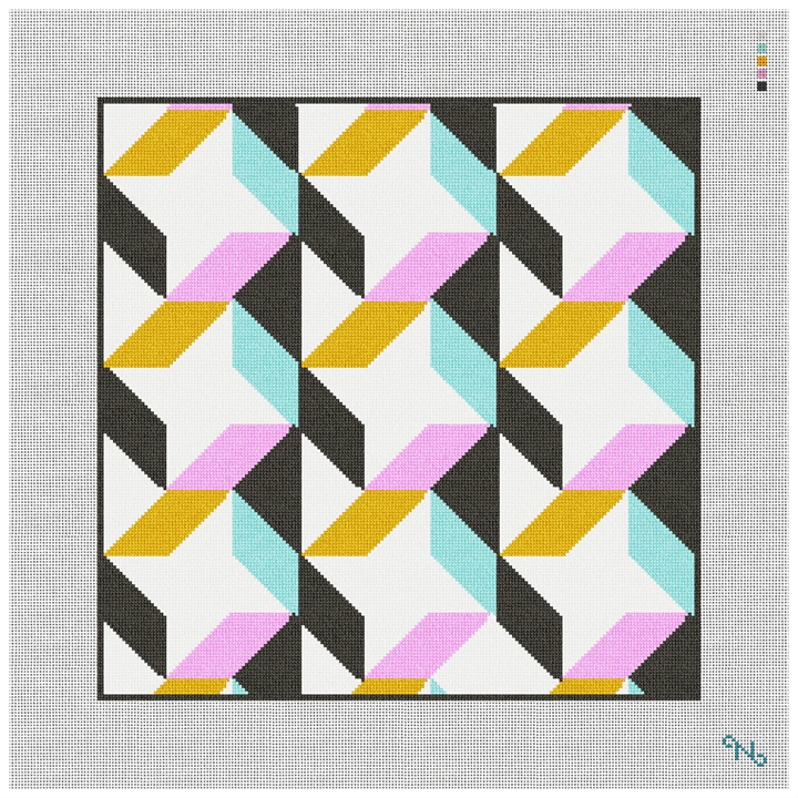 Vize Modern Needlepoint Kit Stitched Preview