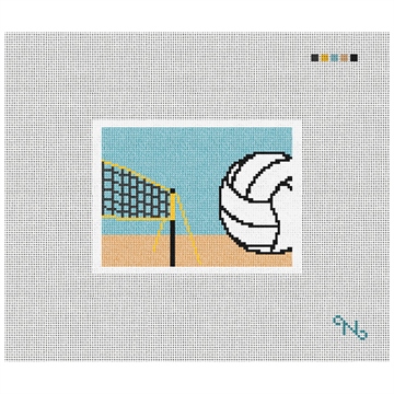 Volleyball Needlepoint Card Wallet Kit Stitched Preview