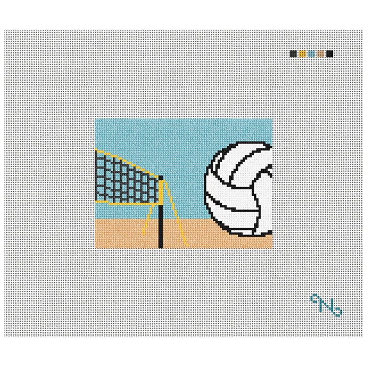 Volleyball Needlepoint Card Wallet Kit Stitched Preview