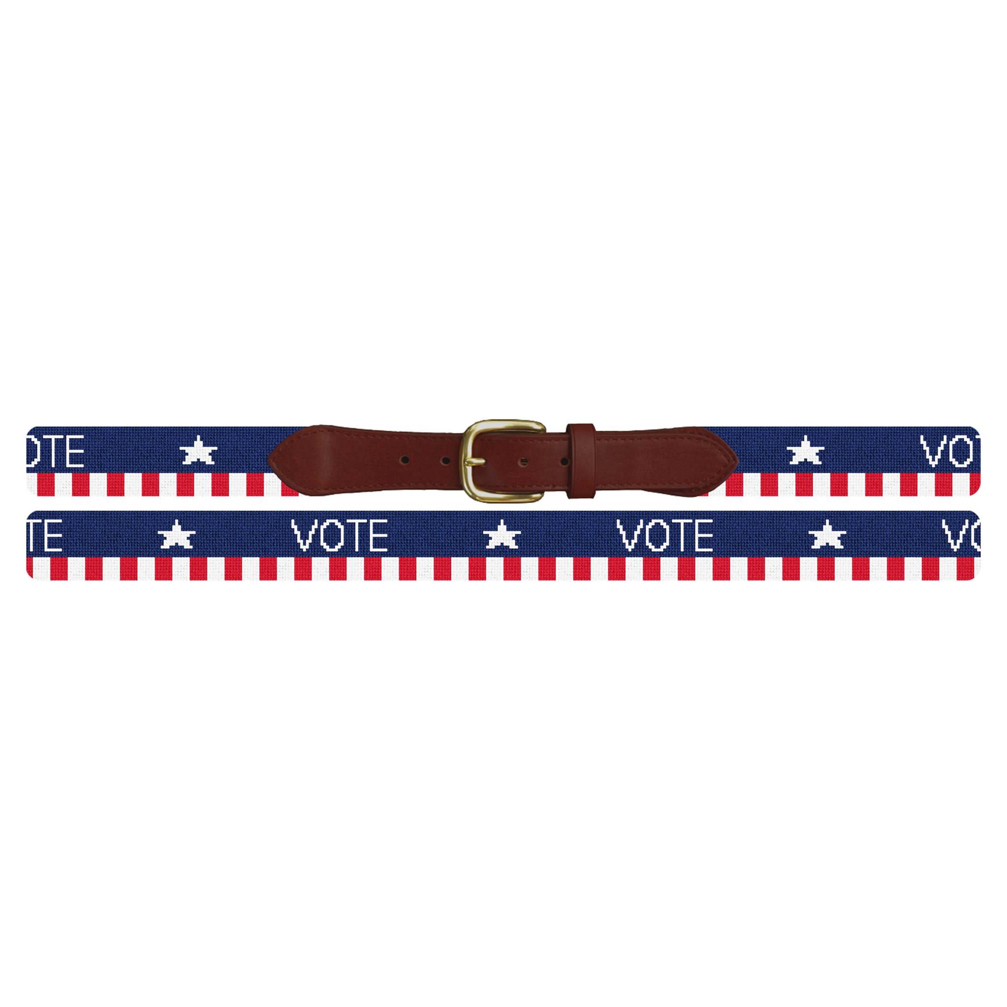 Vote Red White and Blue Needlepoint Belt