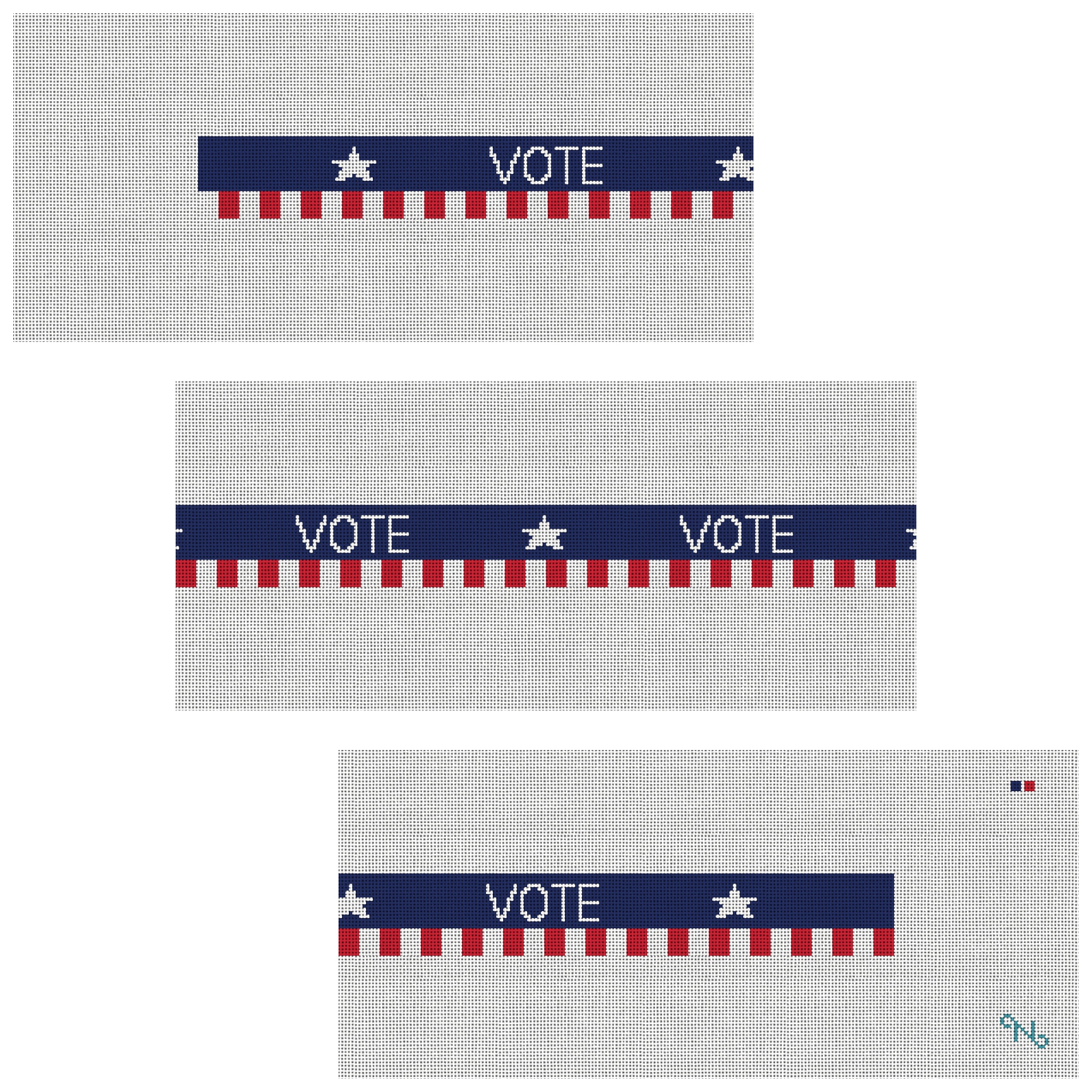 Vote Red White and Blue Needlepoint Belt Kit