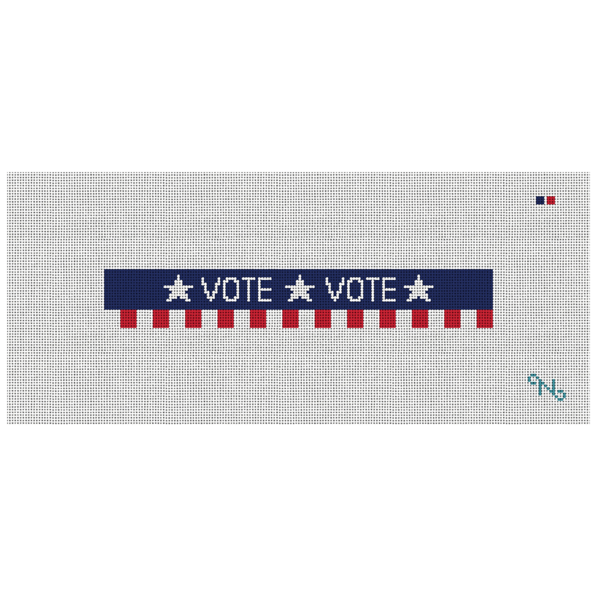 Vote Red White and Blue Needlepoint Key Fob Kit