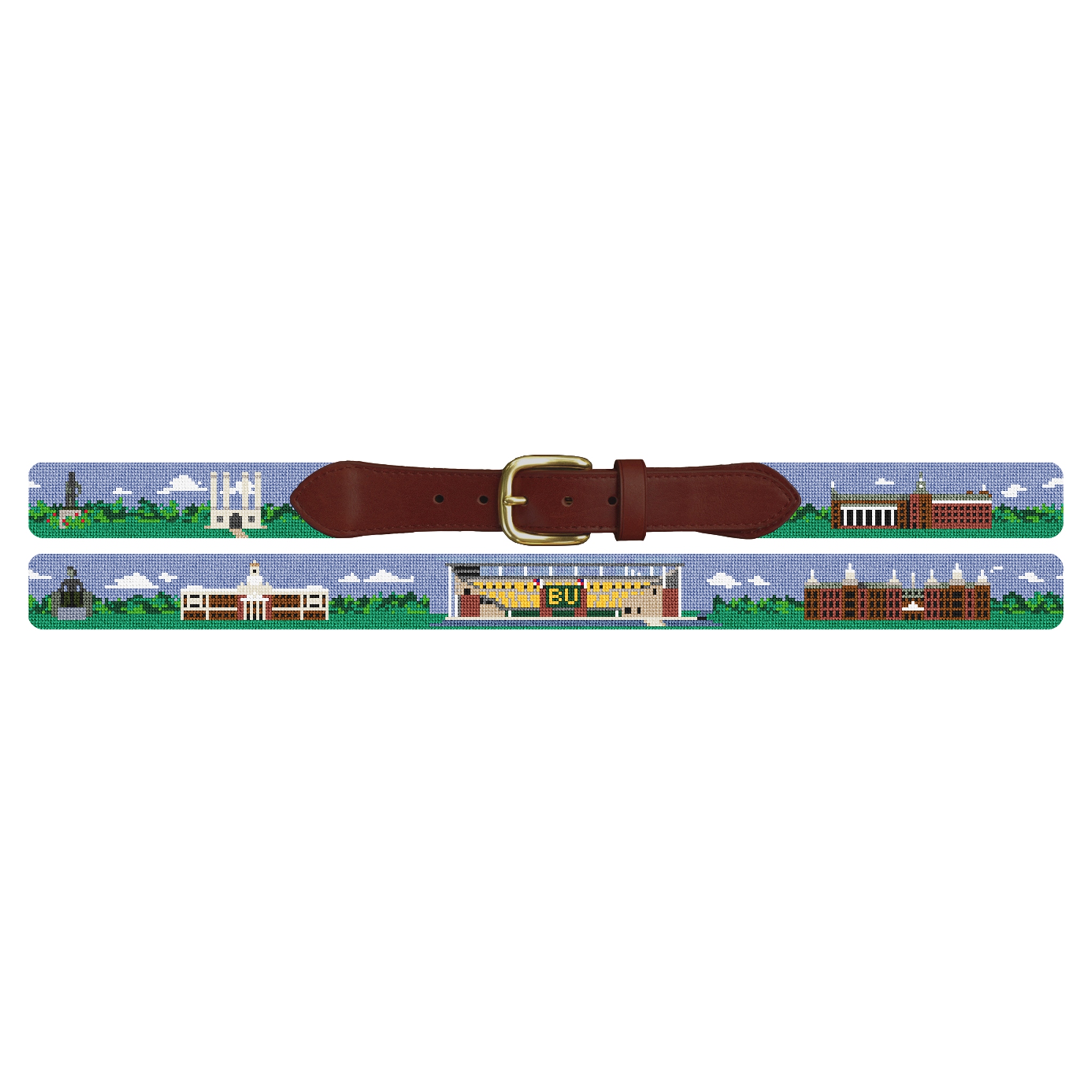 Waco Texas Landscape Needlepoint Belt