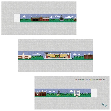 Waco Texas Landscape Needlepoint Belt Kit Stitched Preview