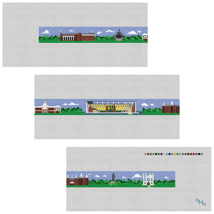 Waco Texas Landscape Needlepoint Belt Kit Stitched Preview