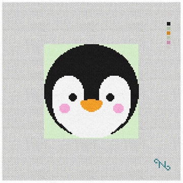 Waddles Penguin Needlepoint Ornament Kit Stitched Preview