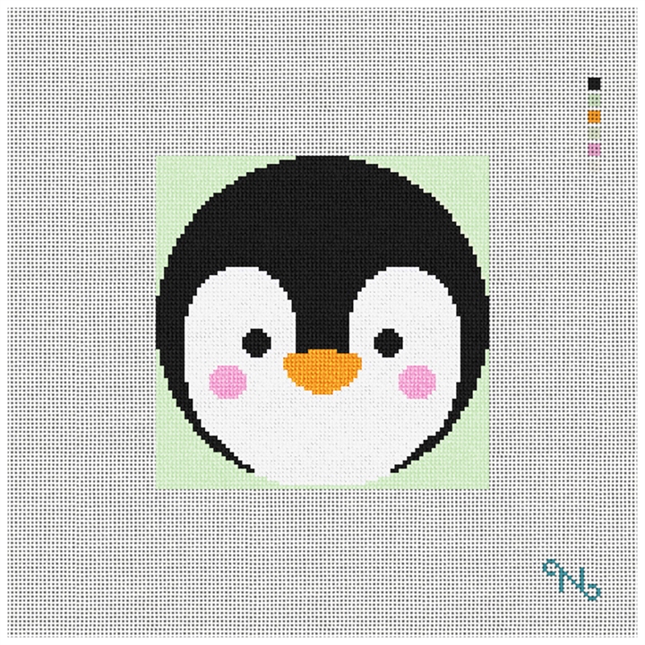 Waddles Penguin Needlepoint Ornament Kit Stitched Preview