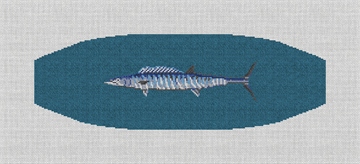 Wahoo Cummerbund Needlepoint Kit Stitched Preview