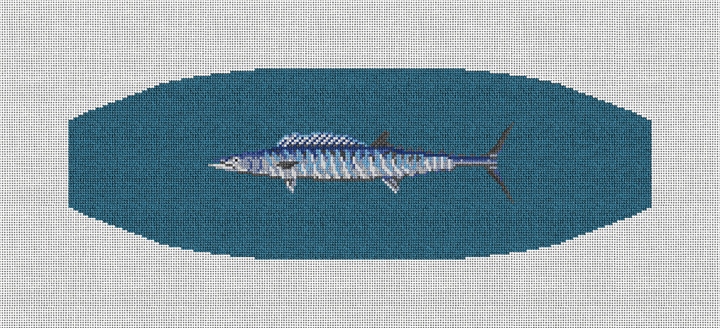 Wahoo Cummerbund Needlepoint Kit Stitched Preview