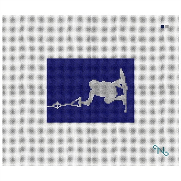 Wakeboard Needlepoint Card Wallet Kit Stitched Preview