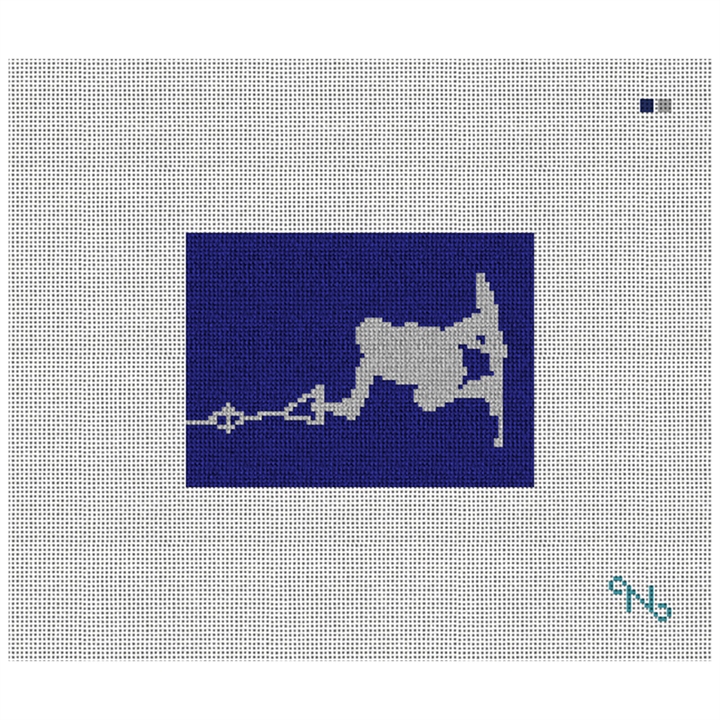 Wakeboard Needlepoint Card Wallet Kit Stitched Preview