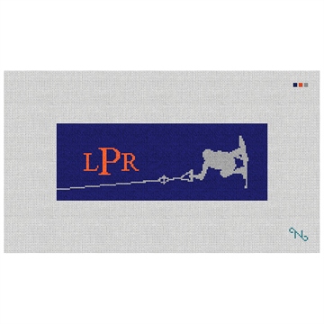 Wakeboard Needlepoint Wallet Kit Stitched Preview