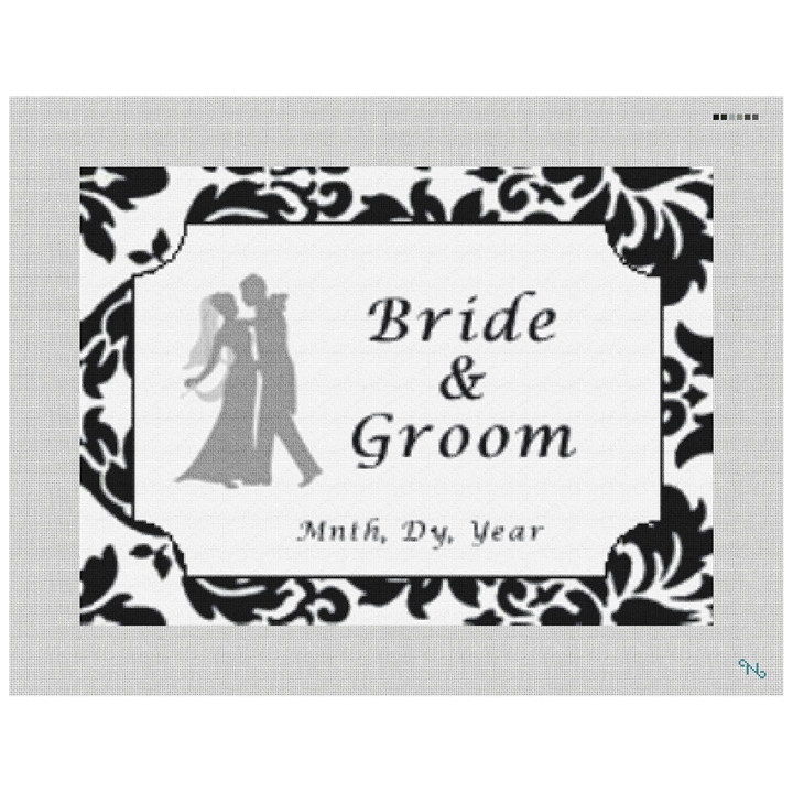 Waltz Custom Needlepoint Ring Bearer Kit Stitched Preview