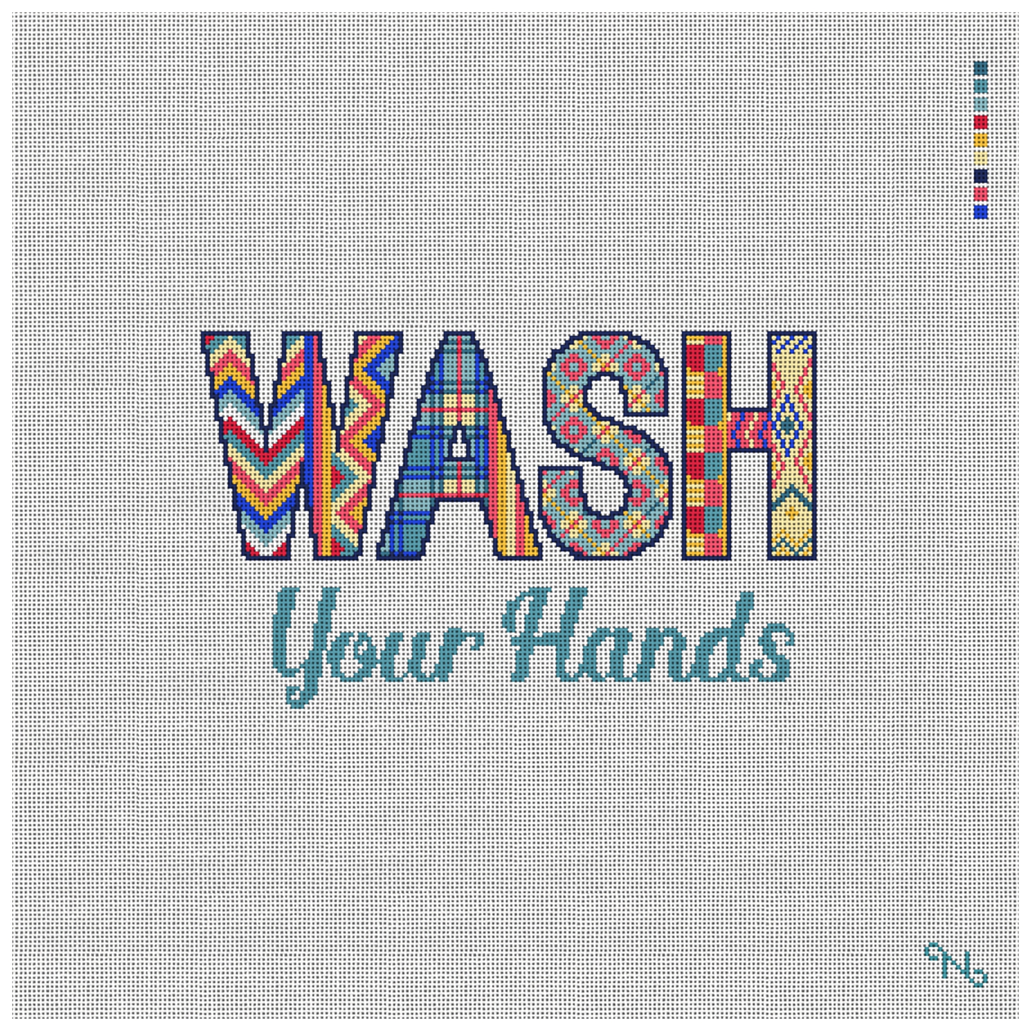 Wash Your Hands Needlepoint Pillow Kit