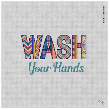 Wash Your Hands Needlepoint Pillow Kit