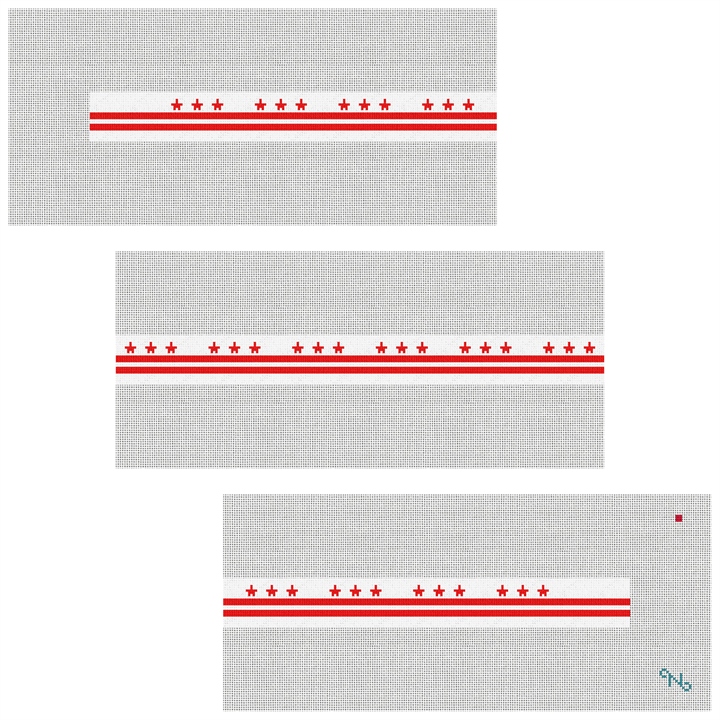 Washington DC Flag Needlepoint Belt Kit Stitched Preview