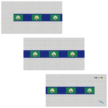 Washington Flag Needlepoint Belt Kit Stitched Preview