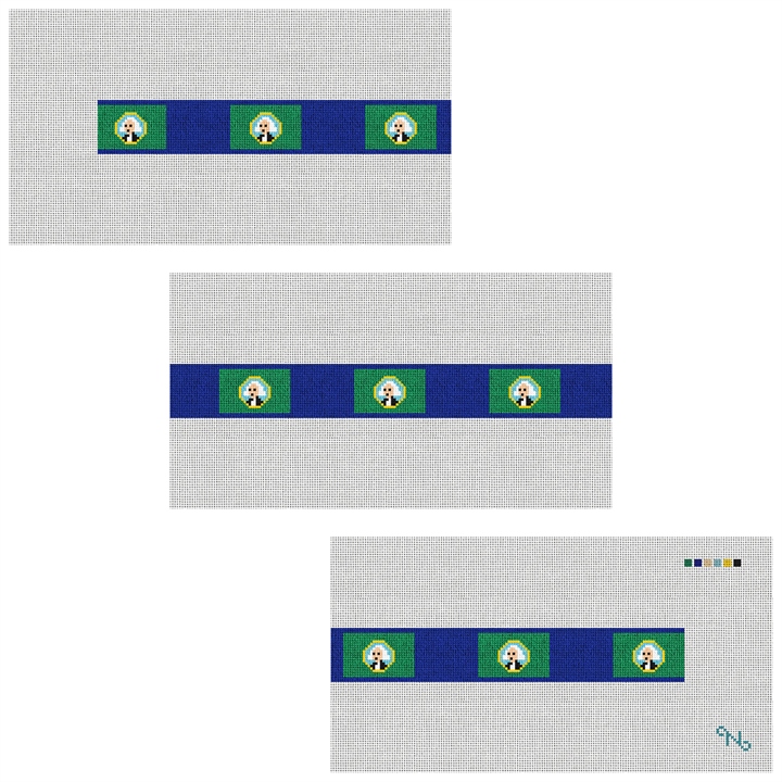 Washington Flag Needlepoint Belt Kit Stitched Preview