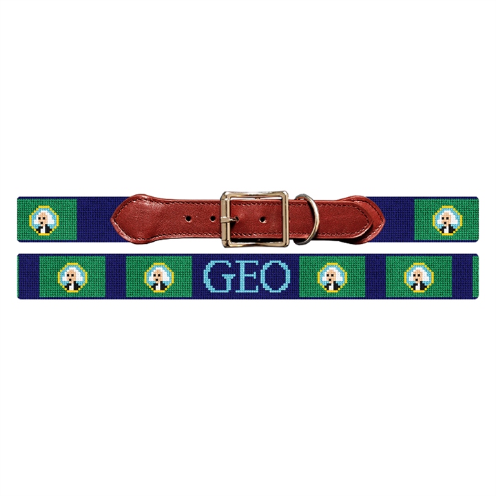 Washington Flag Needlepoint Dog Collar