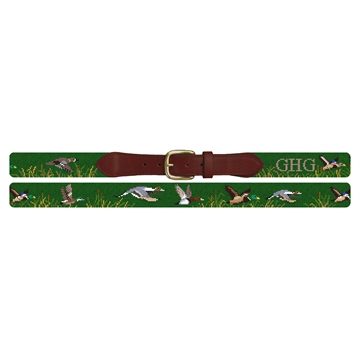 Waterfowl Hunting Needlepoint Belt