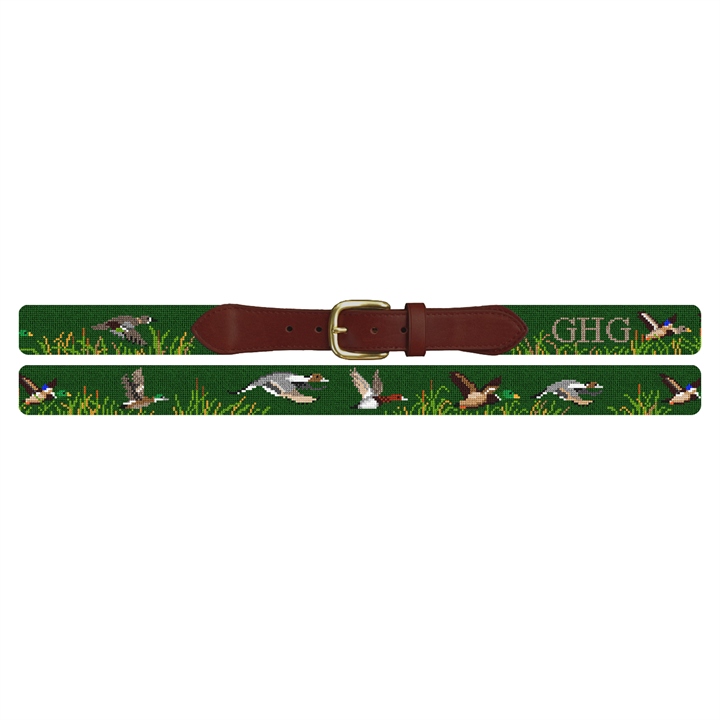 Waterfowl Hunting Needlepoint Belt