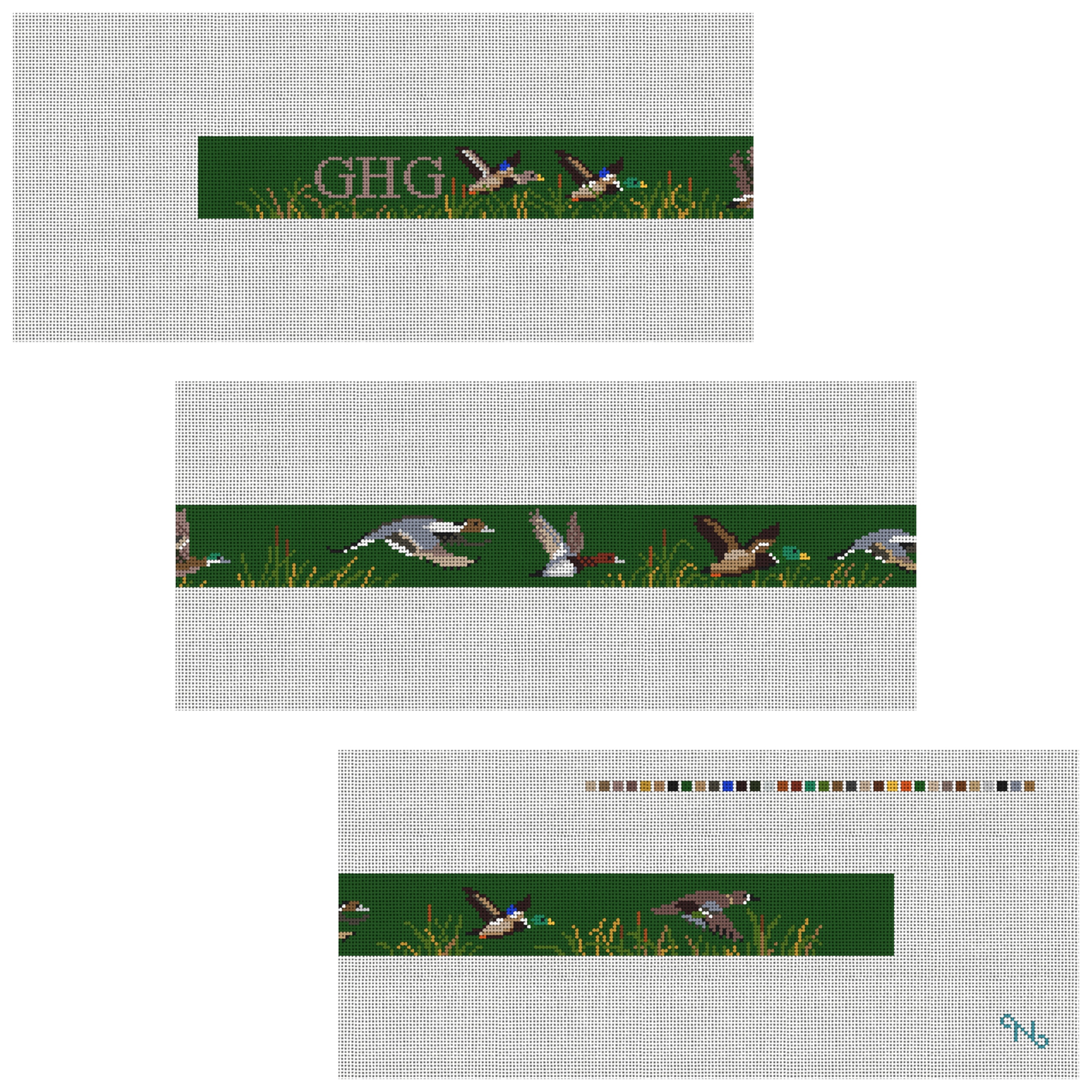 Waterfowl Hunting Needlepoint Belt Kit