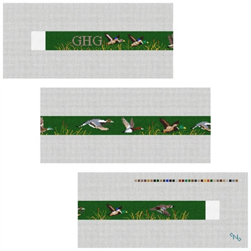 Waterfowl Hunting Needlepoint Belt Kit Stitched Preview