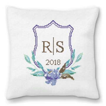 Wedding Crest Needlepoint Wedding Pillow