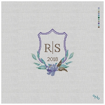 Wedding Crest Needlepoint Wedding Pillow Kit