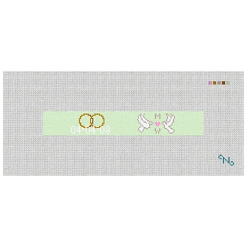 Wedding Doves Needlepoint Key Fob Kit Stitched Preview