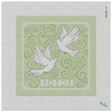 Wedding Doves Needlepoint Pillow Kit