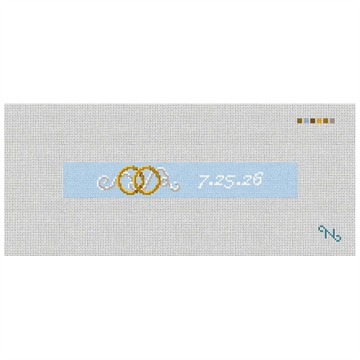 Wedding Rings Needlepoint Key Fob Kit Stitched Preview