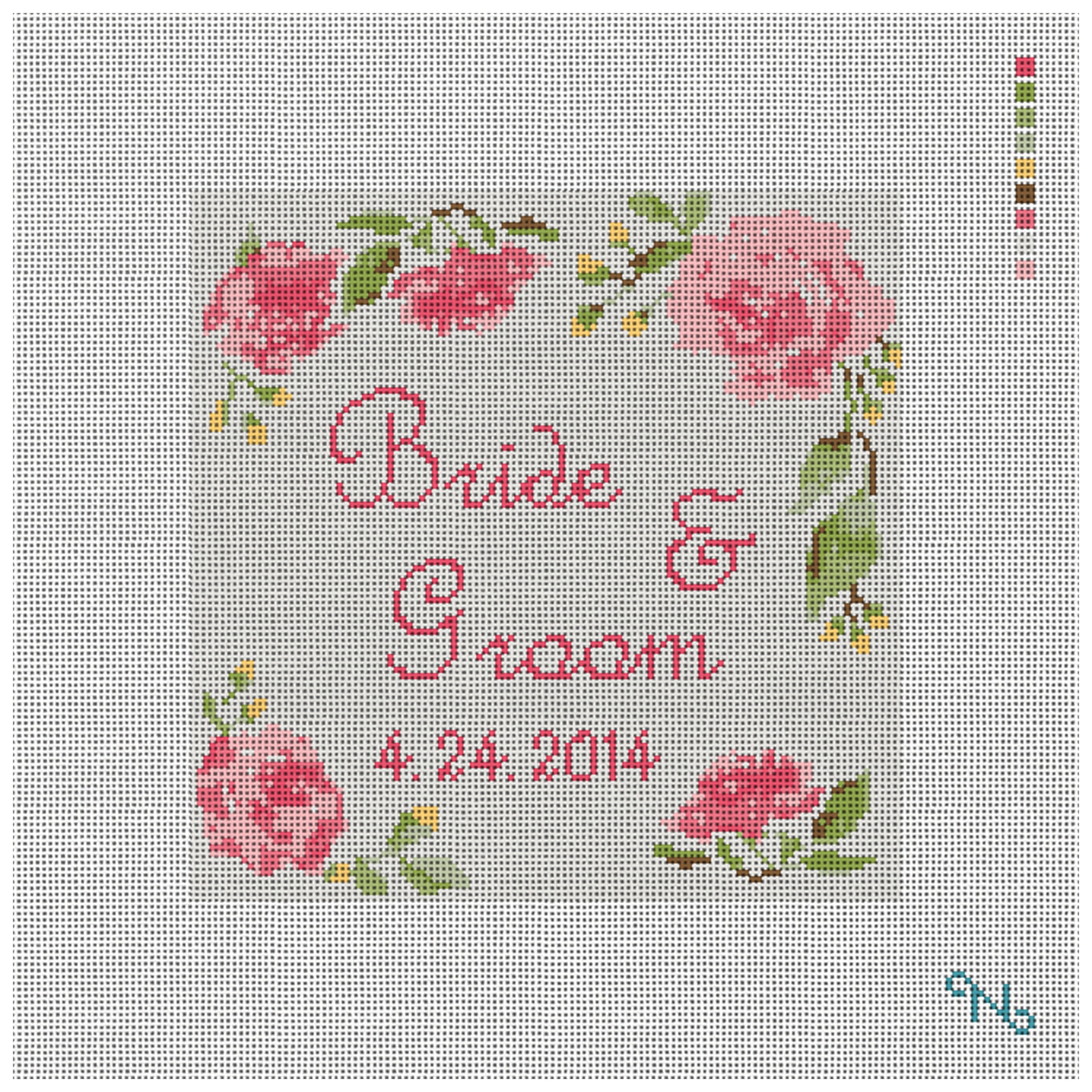 Wedding Rose Ring Bearer Needlepoint Pillow Kit