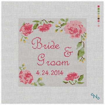 Wedding Rose Ring Bearer Needlepoint Pillow Kit
