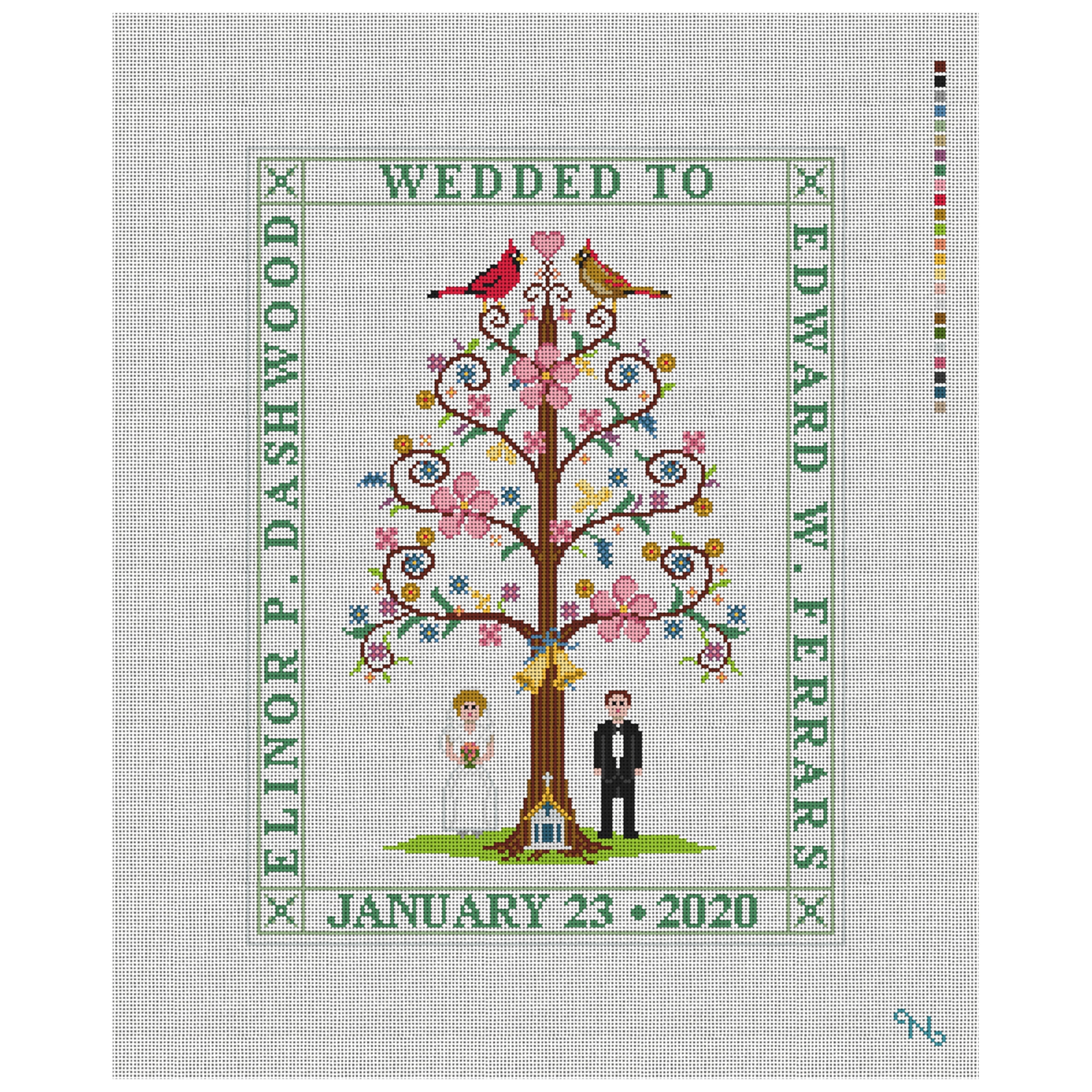Wedding Sampler Needlepoint Canvas