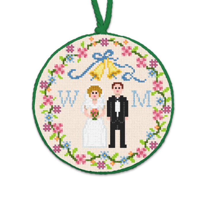 Wedding Sampler Needlepoint Ornament