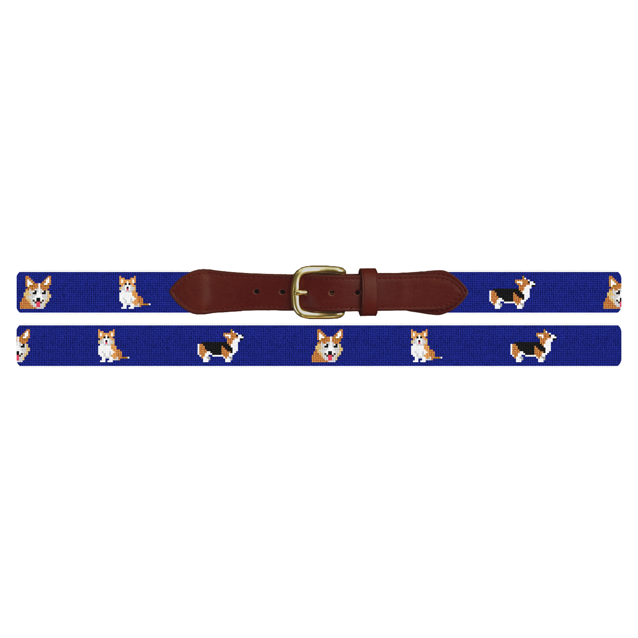 Welsh Corgi Needlepoint Belt