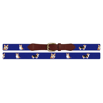 Welsh Corgi Needlepoint Belt