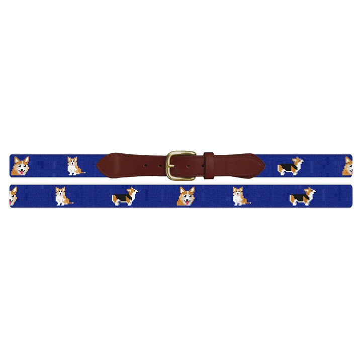 Welsh Corgi Needlepoint Belt