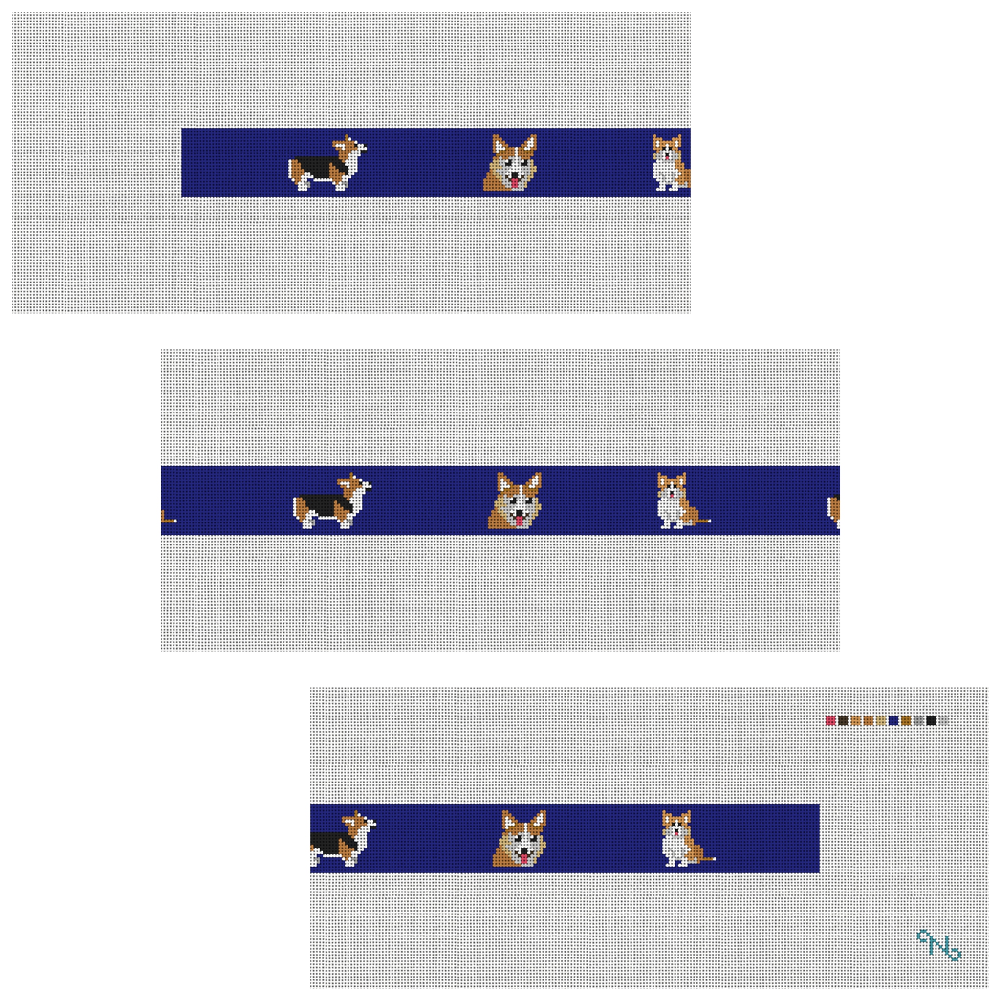 Welsh Corgi Needlepoint Belt Kit