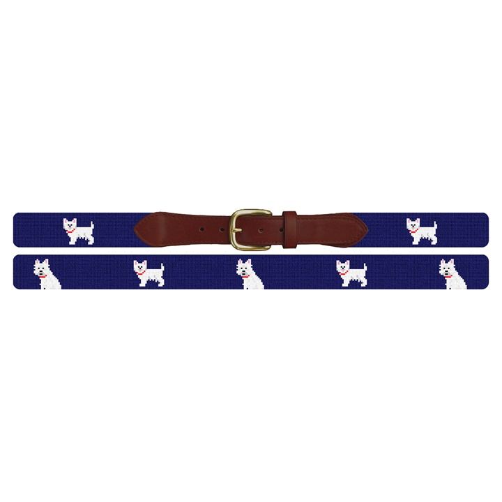 West Highland Terrier Needlepoint Belt