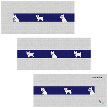 West Highland Terrier Needlepoint Belt Kit Stitched Preview