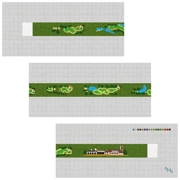 Westhampton Golf Course Needlepoint Belt Kit Stitched Preview