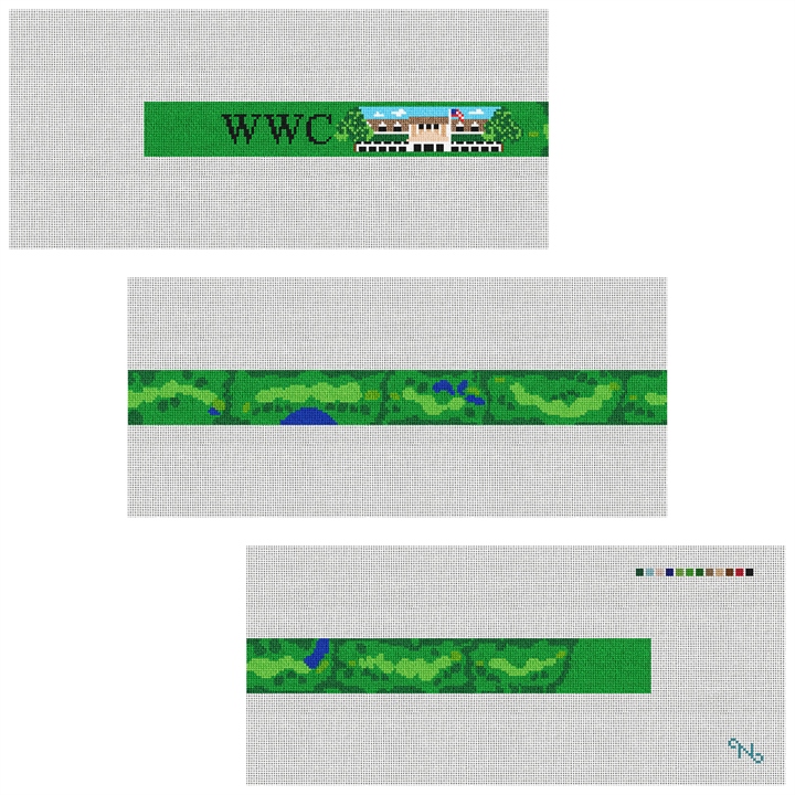 Westmoreland Country Club Needlepoint Belt Kit Stitched Preview