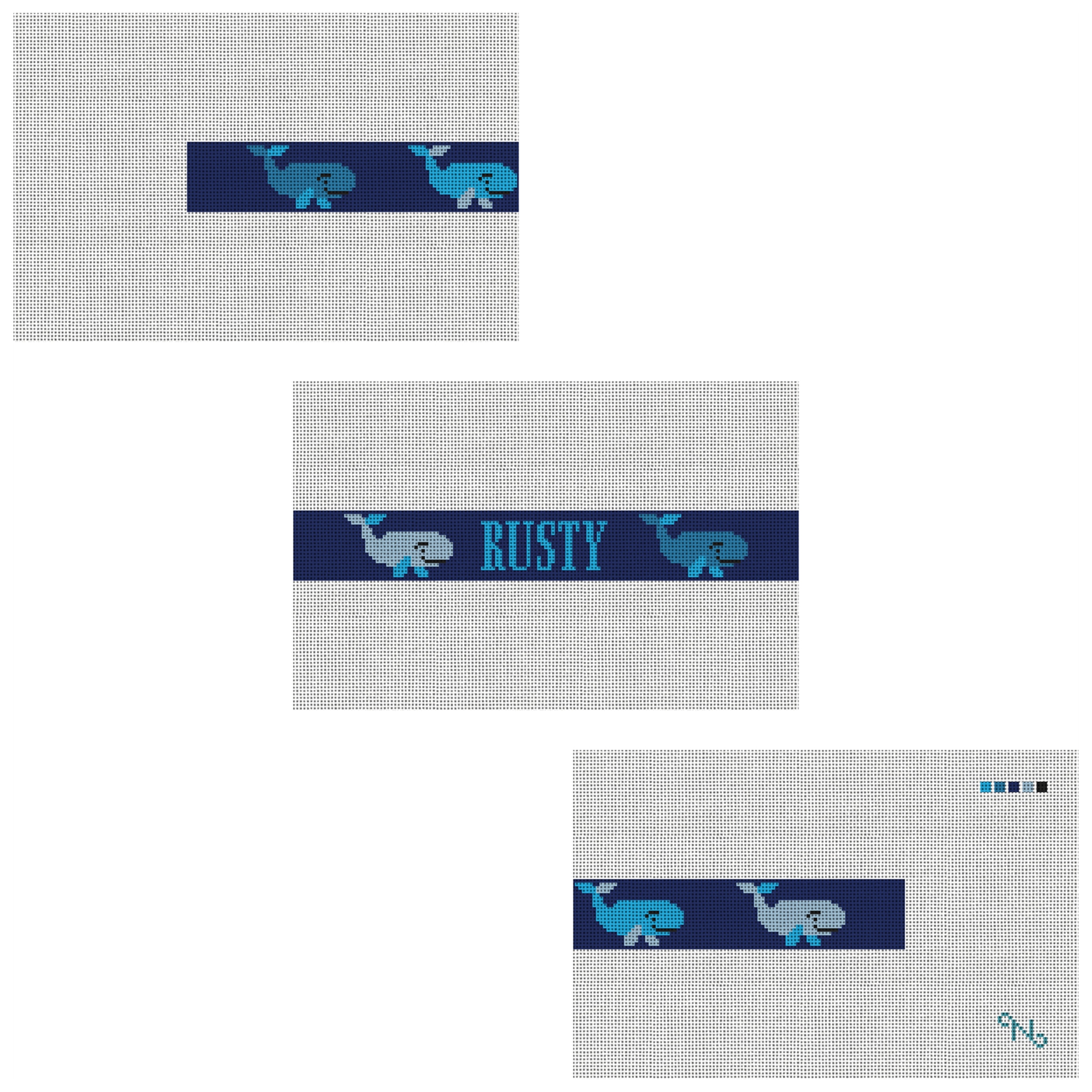Whale Dog Collar Needlepoint Kit