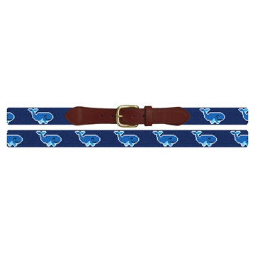 Whale Needlepoint Belt